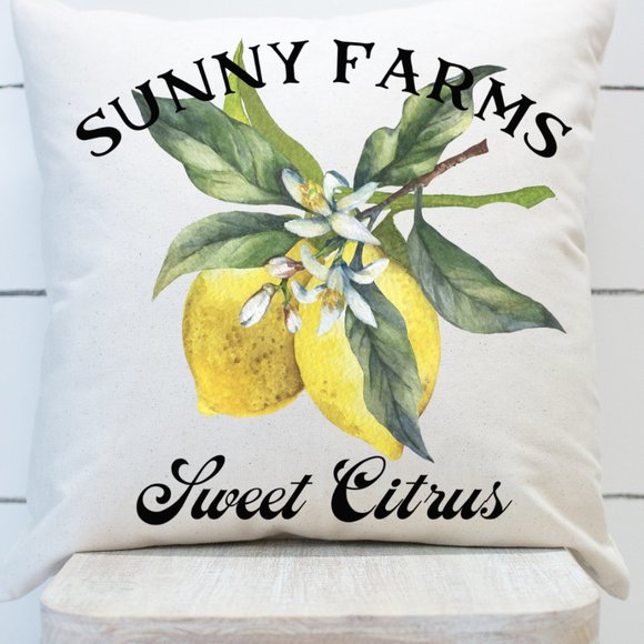 Lemons Pillow Covers, Set of 4, Indoor/Outdoor - Picture 5 of 6